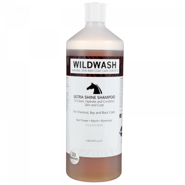 Equine Ultra Shine Natural Horse Shampoo for Chestnut, Bay & Black Coats 1LTR